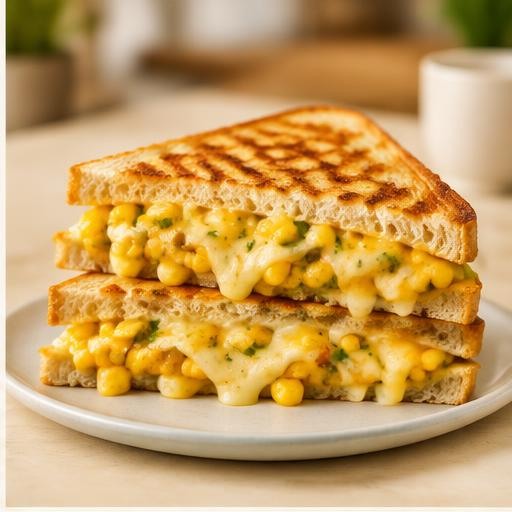 Grilled corn and cheese sandwich