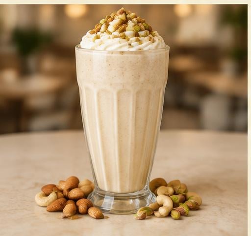Dryfruit milkshake with almonds and cashews