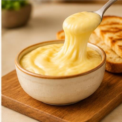 Extra melted cheese add-on in a small bowl